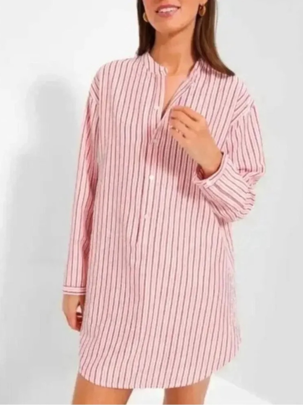 Tuckernuck Women's Bodie Strawberry Striped Seersucker Coverup Preppy Red Tan XS